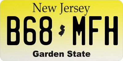NJ license plate B68MFH