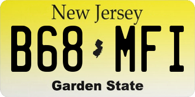 NJ license plate B68MFI