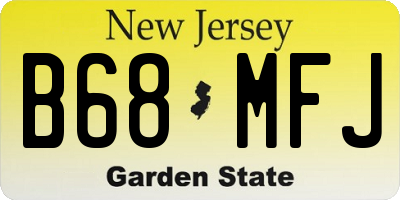NJ license plate B68MFJ