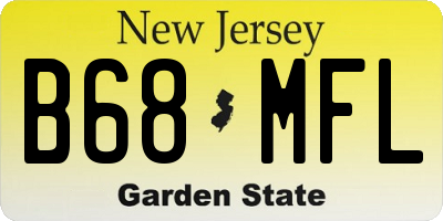 NJ license plate B68MFL