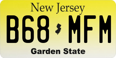 NJ license plate B68MFM