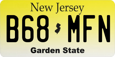 NJ license plate B68MFN