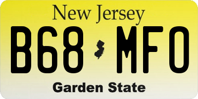 NJ license plate B68MFO
