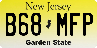 NJ license plate B68MFP