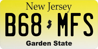 NJ license plate B68MFS