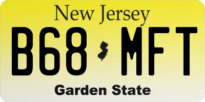 NJ license plate B68MFT