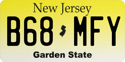 NJ license plate B68MFY