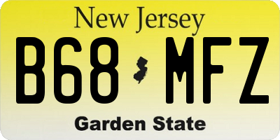 NJ license plate B68MFZ