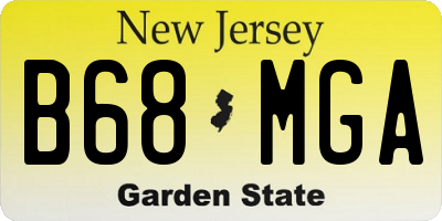NJ license plate B68MGA