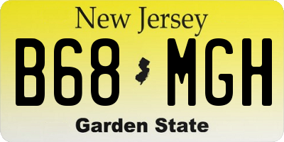 NJ license plate B68MGH