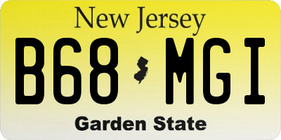 NJ license plate B68MGI