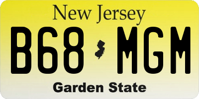 NJ license plate B68MGM