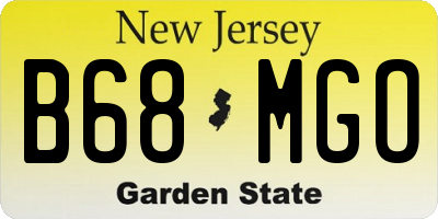 NJ license plate B68MGO