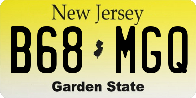 NJ license plate B68MGQ