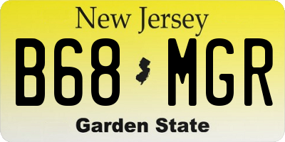 NJ license plate B68MGR