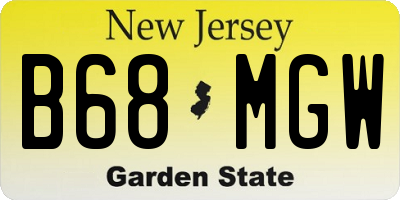 NJ license plate B68MGW
