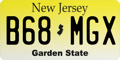 NJ license plate B68MGX