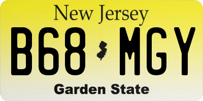 NJ license plate B68MGY