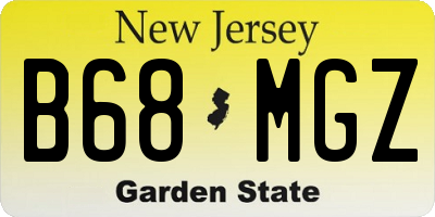 NJ license plate B68MGZ
