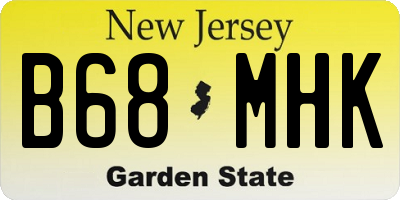 NJ license plate B68MHK