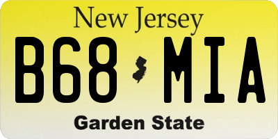 NJ license plate B68MIA