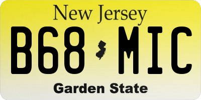NJ license plate B68MIC
