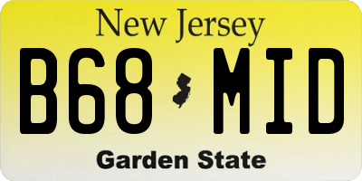NJ license plate B68MID