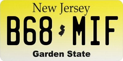 NJ license plate B68MIF