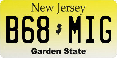 NJ license plate B68MIG