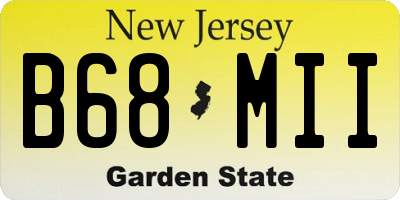 NJ license plate B68MII