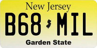 NJ license plate B68MIL