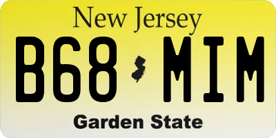 NJ license plate B68MIM