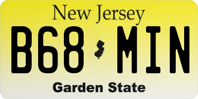 NJ license plate B68MIN