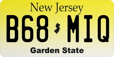 NJ license plate B68MIQ