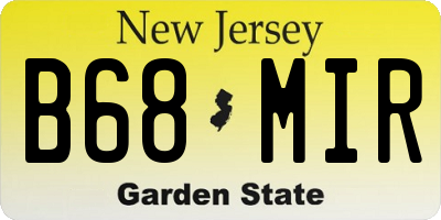 NJ license plate B68MIR