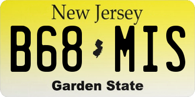 NJ license plate B68MIS