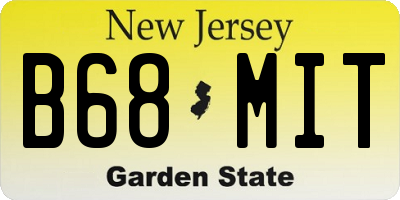 NJ license plate B68MIT