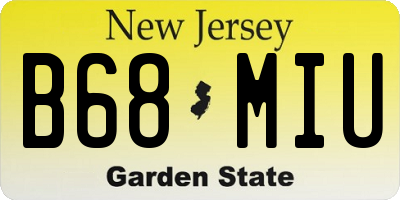 NJ license plate B68MIU