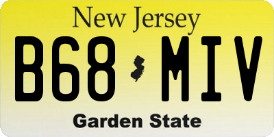 NJ license plate B68MIV