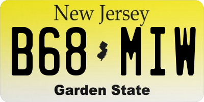 NJ license plate B68MIW