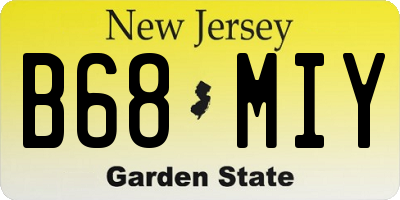 NJ license plate B68MIY