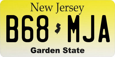 NJ license plate B68MJA