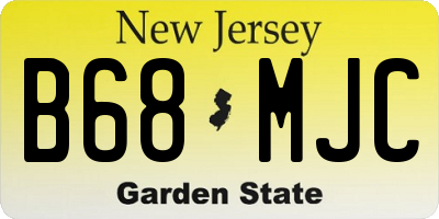 NJ license plate B68MJC