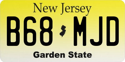 NJ license plate B68MJD