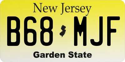 NJ license plate B68MJF