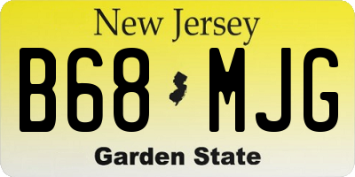 NJ license plate B68MJG