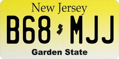 NJ license plate B68MJJ
