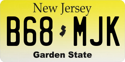 NJ license plate B68MJK