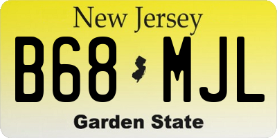 NJ license plate B68MJL