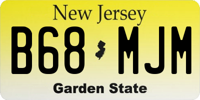 NJ license plate B68MJM